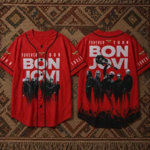 Bon Jovi Forever Tour Baseball Jersey Vintage Rock Band Concert Merch