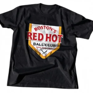 Boston Red Hot Ball Club Tee, Vintage Baseball Home Plate Graphic Shirt for Sports Fans available at our Los Angeles warehouse
