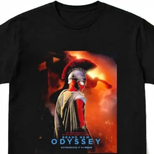 Brand New Odyssey Spider-Man Spartan Tee Cinematic Superhero Movie Graphic Shirt for Fans