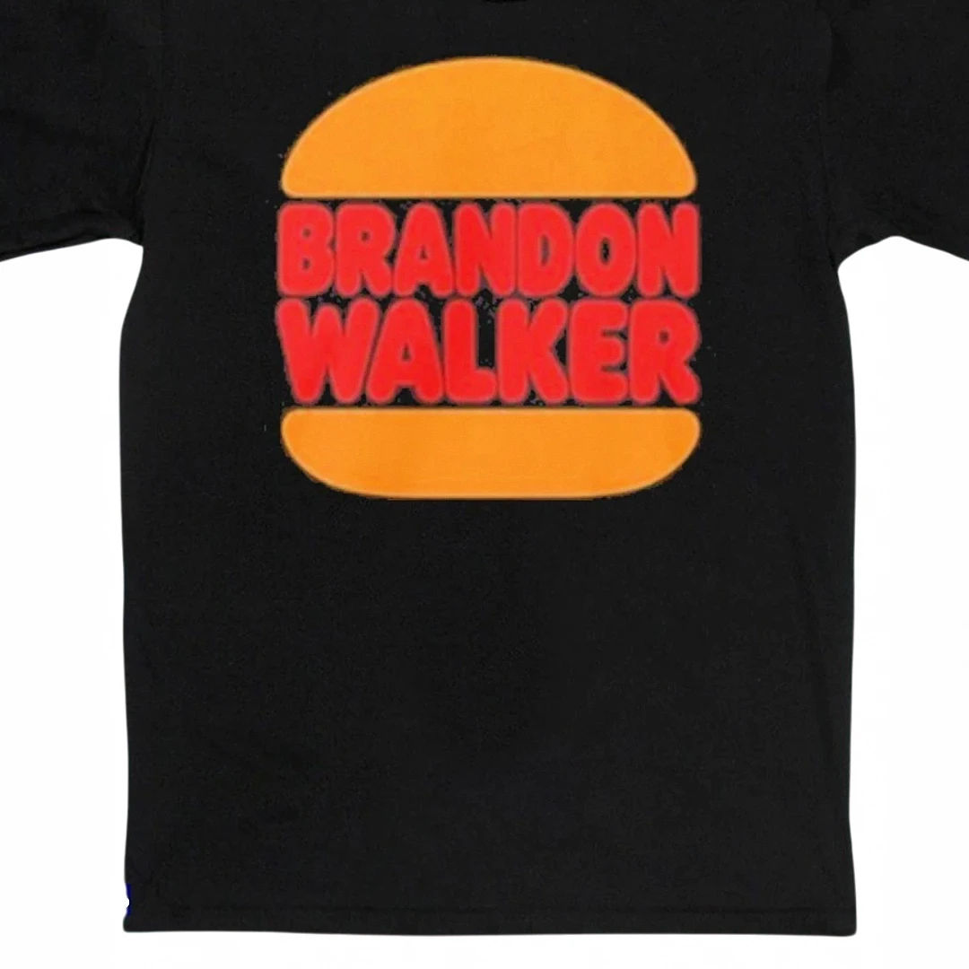 Brandon Walker Tee Retro Burger Graphic T-Shirt, Funny Fast Food Style Shirt Gift for Brandon