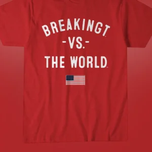 BreakingT Vs The World Tee Patriotic USA Flag Graphic Sports Apparel Shirt available at our Los Angeles warehouse