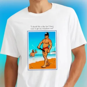 British Police Humor Tee Vintage Beach Postcard Dry Wit Quote Graphic T-Shirt Sarcastic Novelty Gift