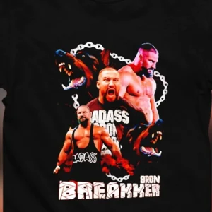 Bron Breakker Badass Wrestling Graphic Tee Vintage Style Black T-Shirt Gift for Fans