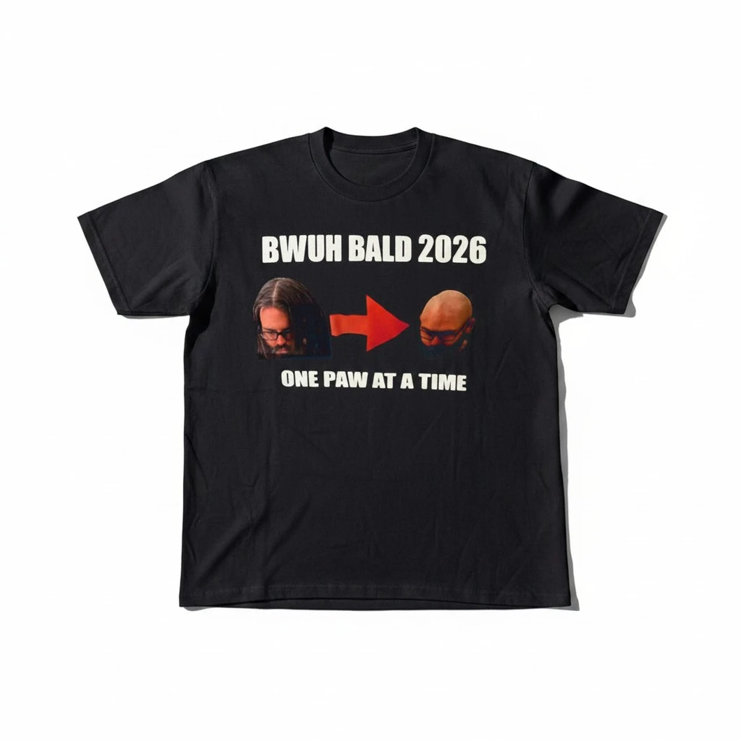 bwuh-bald-2026-one-paw-at-a-time-tee-funny-meme-graphic-t-shirt.webp BWUH Bald 2026 One Paw at a Time Tee, Funny Meme Graphic T-Shirt