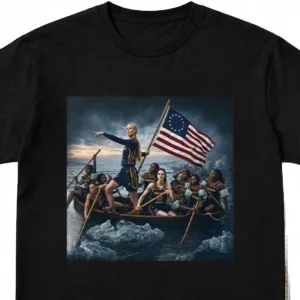 Caitlin Clark Crossing The Delaware Graphic Tee, Indiana Basketball Fan Shirt, Funny Sports Parody Tee Gift