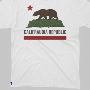 Califraudia Republic Graphic Tee Funny California Flag Parody Shirt