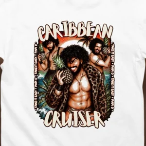 Caribbean Cruiser Papi D Tee, Funny Tropical Vacation Graphic T-Shirt for Men, Take It Easy Cruise Gift