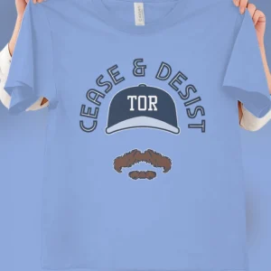 Cease Desist TOR Mustache Tee Funny Hockey Coach Sports Meme Graphic T-Shirt Gift