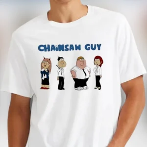 Chainsaw Guy Tee Funny Family Guy Anime Mashup Parody Graphic T-Shirt Gift