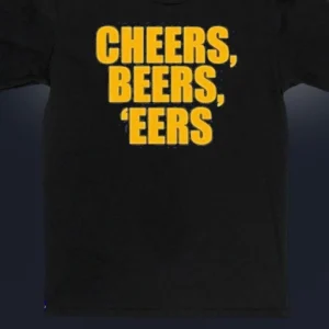 Cheers, Beers, 'Eers Tee, West Virginia College Game Day Graphic T-Shirt for Sports Fans available at our Los Angeles warehouse