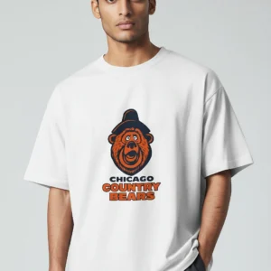 Chicago Country Bears Tee Vintage Mascot Mashup Graphic T-Shirt for Sports Fans available at our Los Angeles warehouse