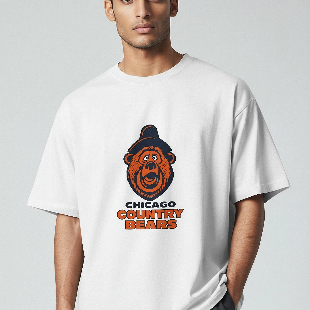 Chicago Country Bears Tee Vintage Mascot Mashup Graphic T-Shirt for Sports Fans available at our Los Angeles warehouse