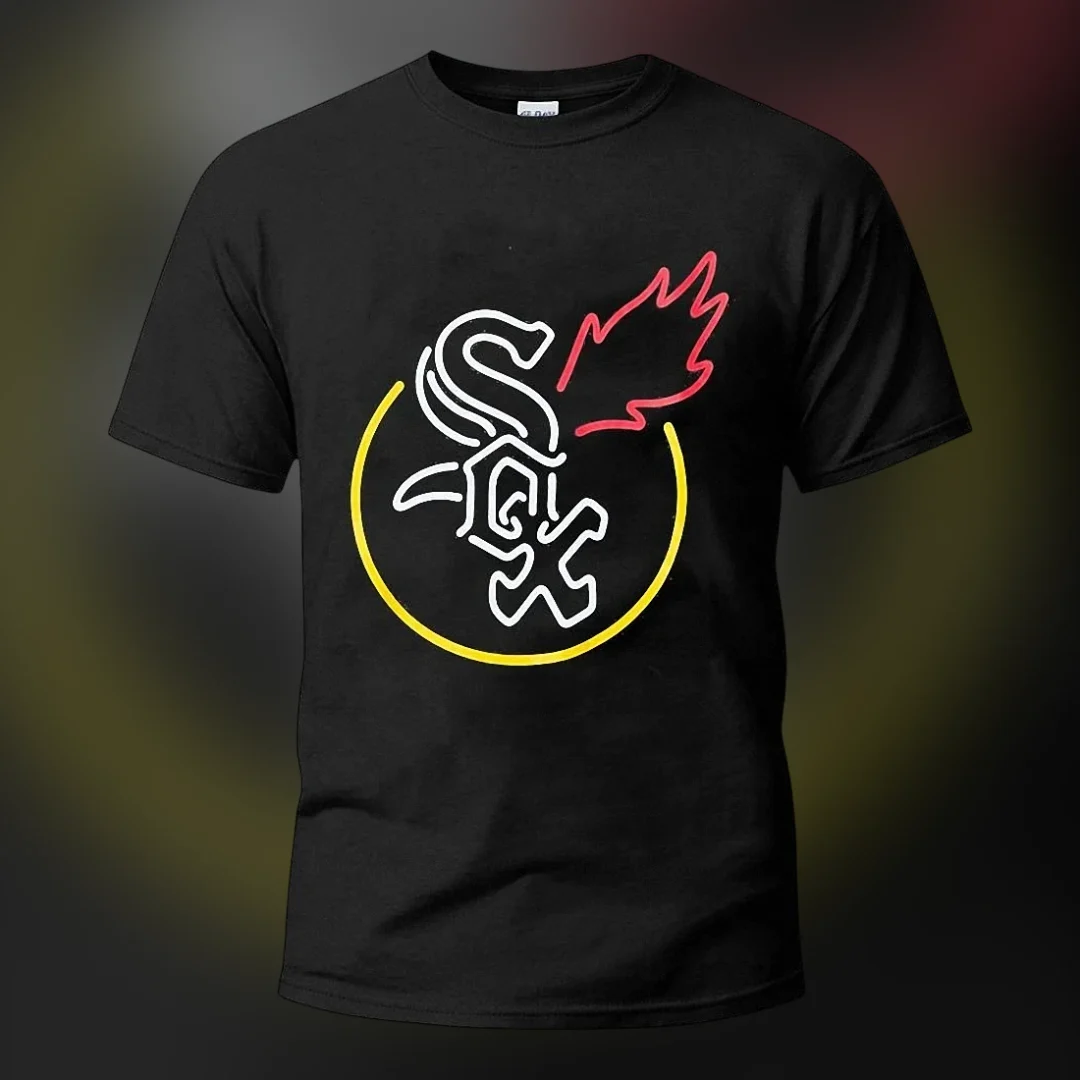 Chicago White Sox Neon Logo Graphic Tee, Baseball Fan Shirt Gift available at our Los Angeles warehouse