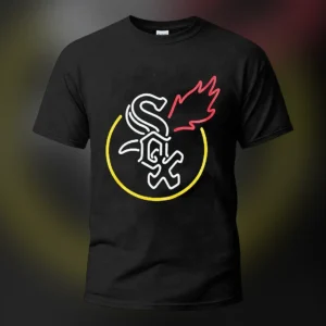 Chicago White Sox Neon Logo Graphic Tee, Baseball Fan Shirt Gift available at our Los Angeles warehouse