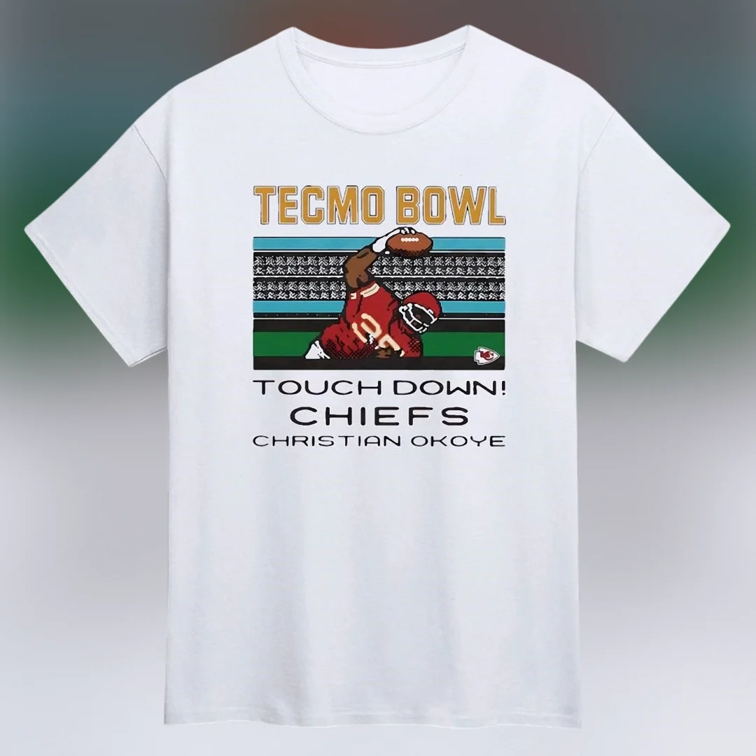 Christian Okoye Tecmo Bowl Chiefs Touch Down Tee Vintage Ret — Los Angeles Christian Okoye Tecmo Bowl Chiefs Touch Down Tee Vintage Retro 8-Bit Football Graphic T-Shirt available at our Los Angeles warehouse