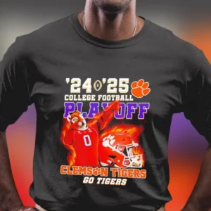 Clemson Tigers 2024-25 College Football Playoff Tee, Go Tigers Game Day Football Fan Apparel