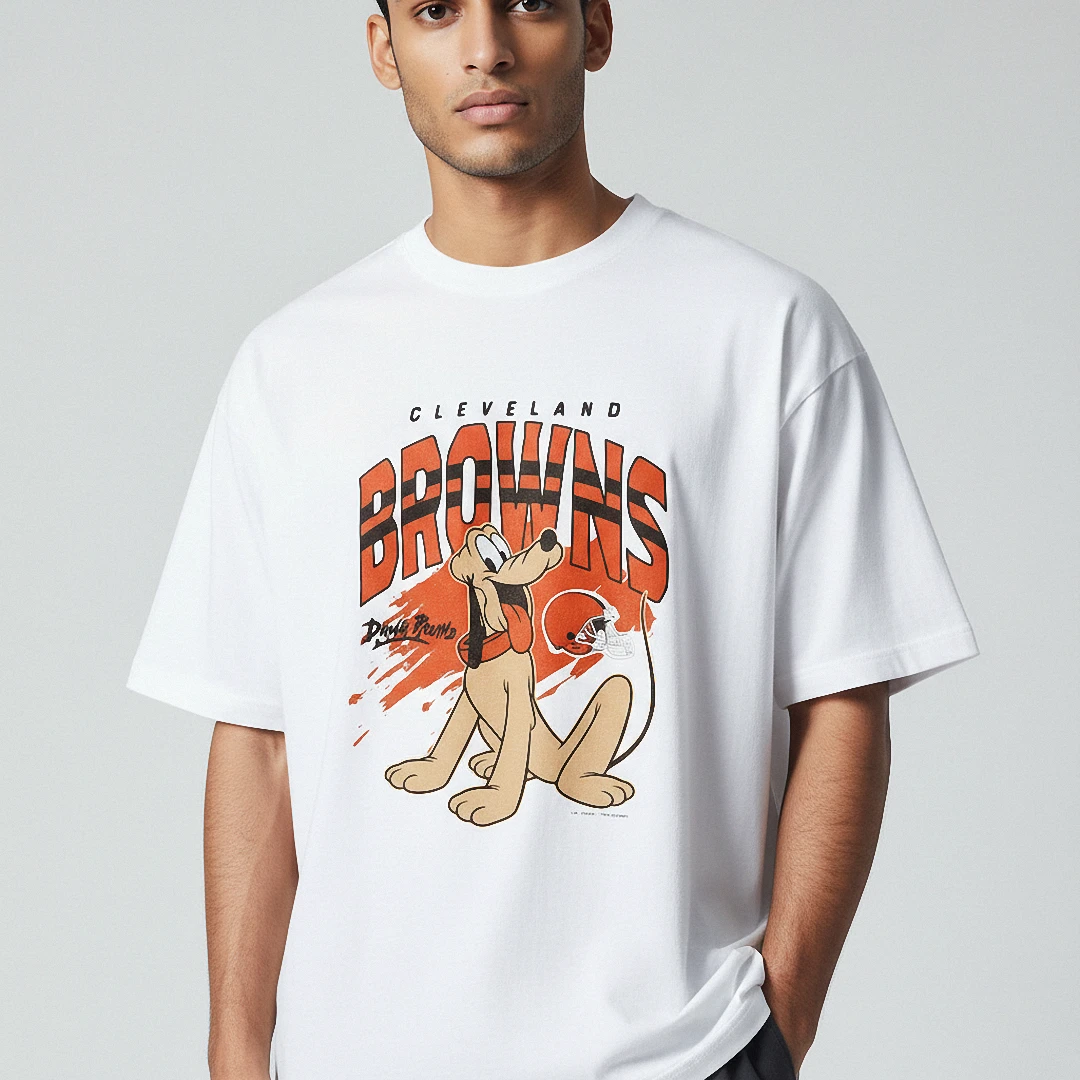 Cleveland Browns Pluto Vintage Graphic Tee, Cartoon Football — Los Angeles Cleveland Browns Pluto Vintage Graphic Tee, Cartoon Football Fan Shirt available at our Los Angeles warehouse