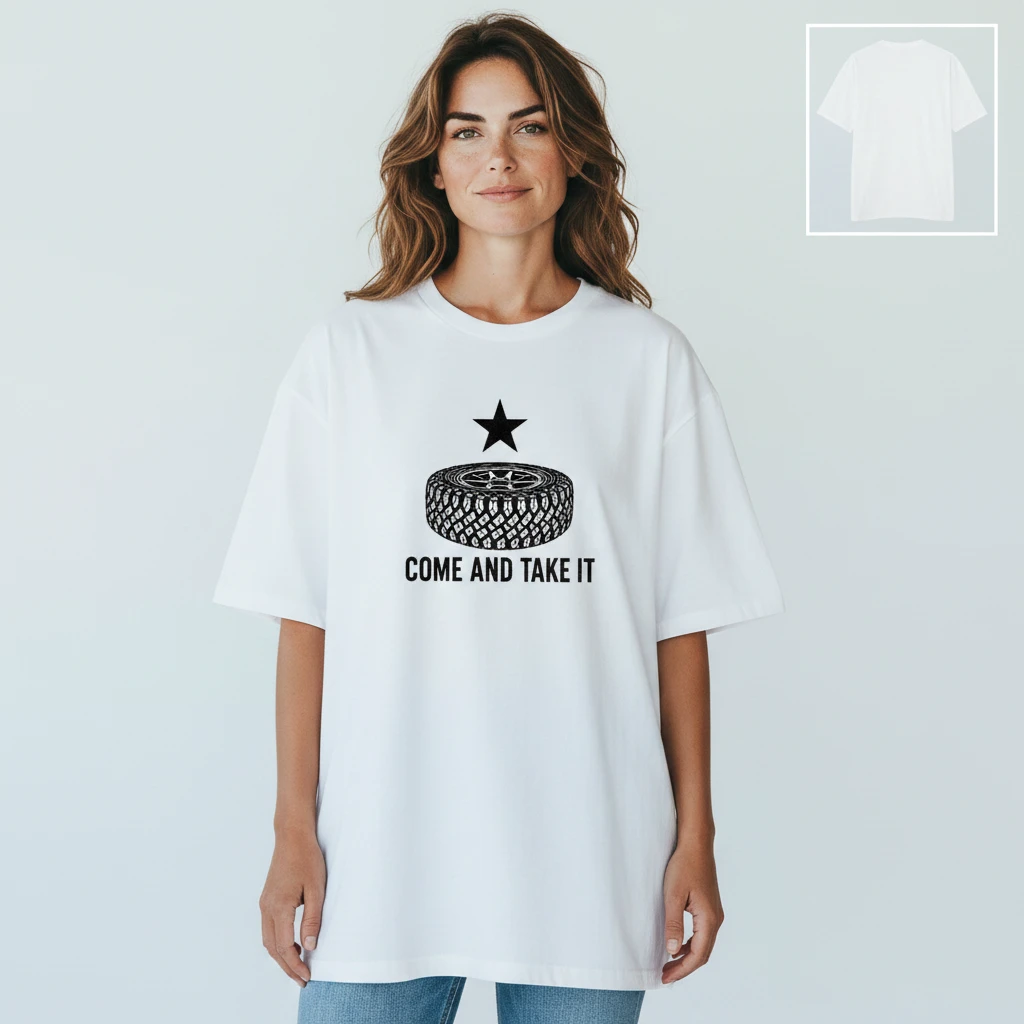 Come And Take It Tire Graphic Tee, Off-Road Car Enthusiast S — Los Angeles Come And Take It Tire Graphic Tee, Off-Road Car Enthusiast Shirt available at our Los Angeles warehouse