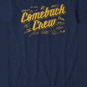 Comeback Crew Tee Sports Fan Graphic T-Shirt with Team Signatures