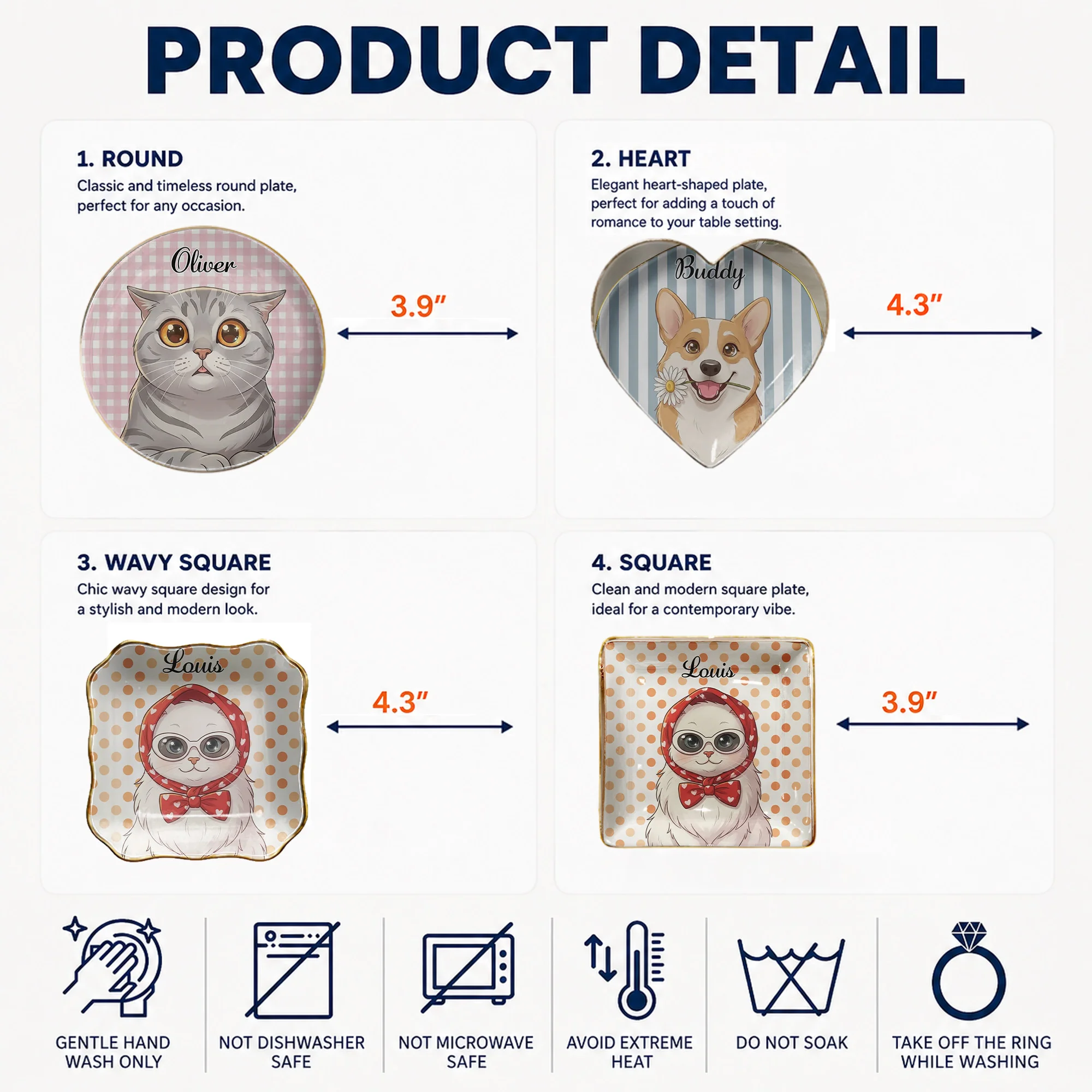 Cute Headscarf Cat Trinket Dish Ceramic Ring Dish Jewelry Tray Decor