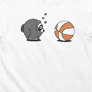 Cute Raccoon Basketball Lover Tee, Funny Trash Panda Sports Graphic T-Shirt Gift
