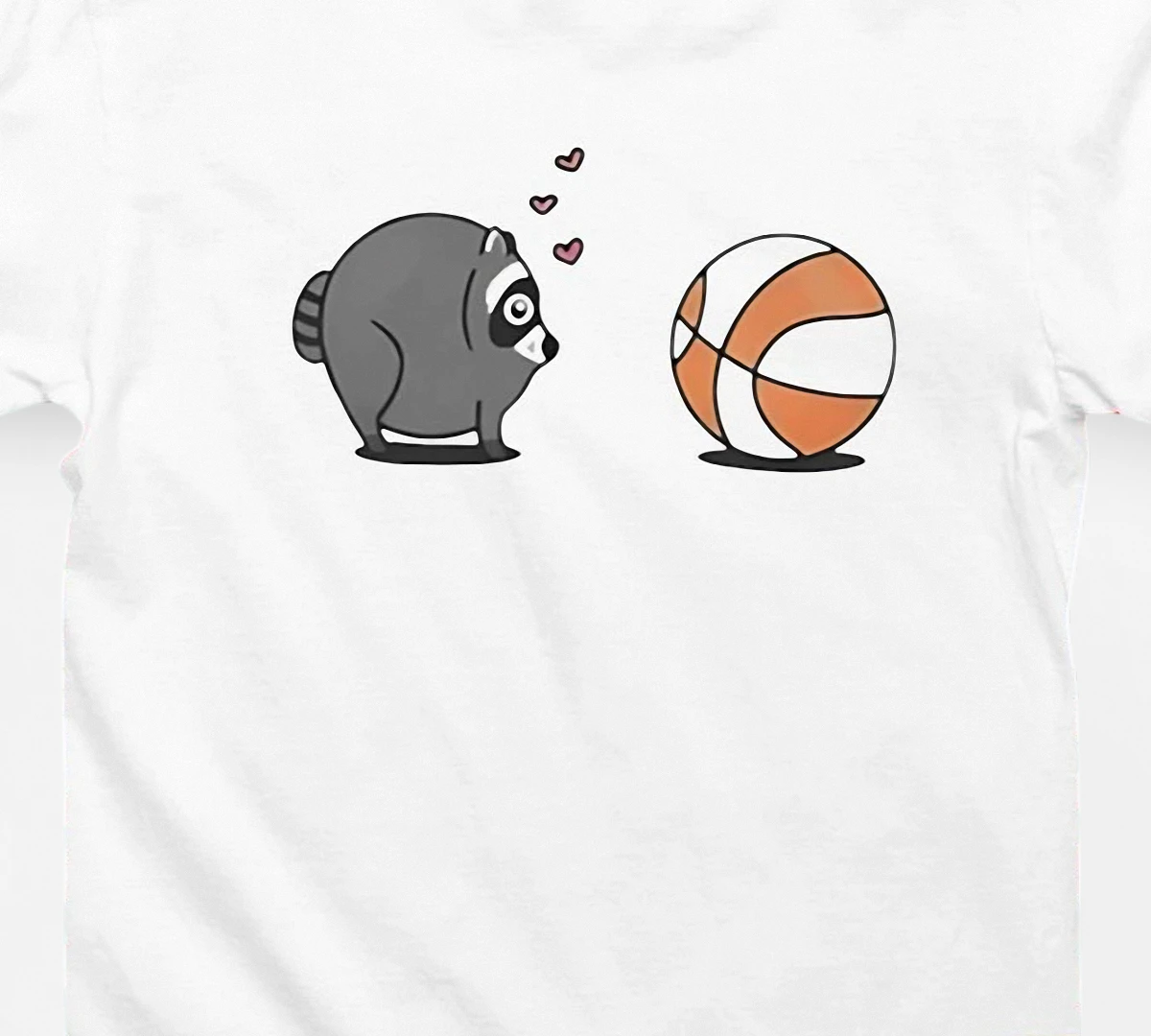 Cute Raccoon Basketball Lover Tee, Funny Trash Panda Sports Graphic T-Shirt Gift