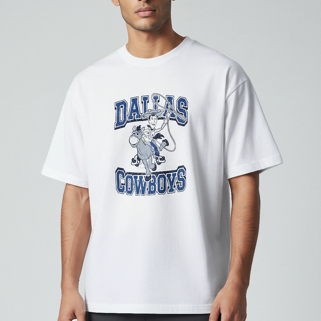 Dallas Cowboys Woody Bullseye Vintage Graphic Tee, Retro Game Day Football T-Shirt available at our Los Angeles warehouse