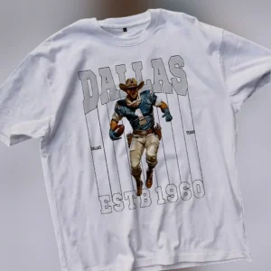 Dallas Texas ESTB 1960 Tee Vintage Football Cowboy Graphic T-Shirt for Fans available at our Los Angeles warehouse