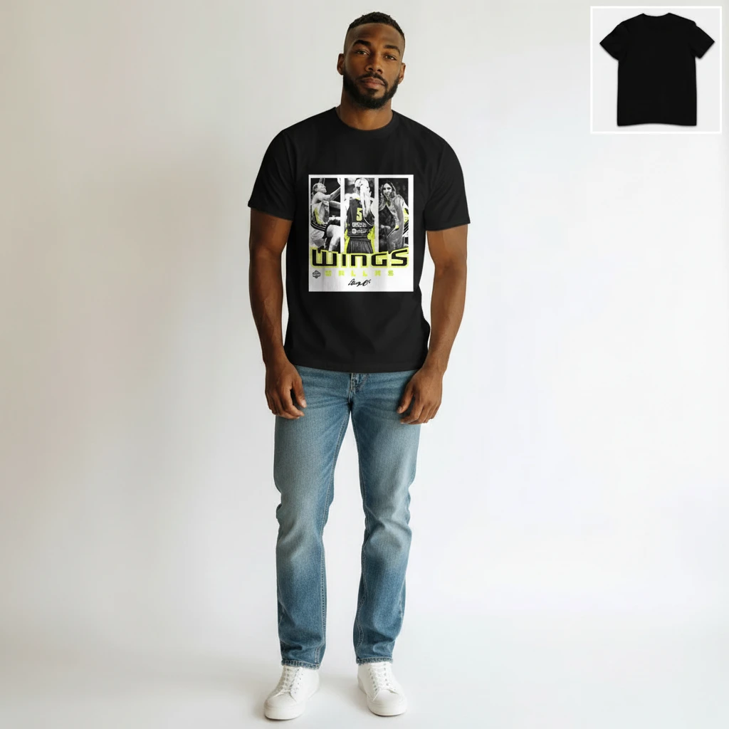 Dallas Wings Basketball Retro Graphic Tee, WNBA Player Tribute Fan Shirt for Men and Women available at our Los Angeles warehouse