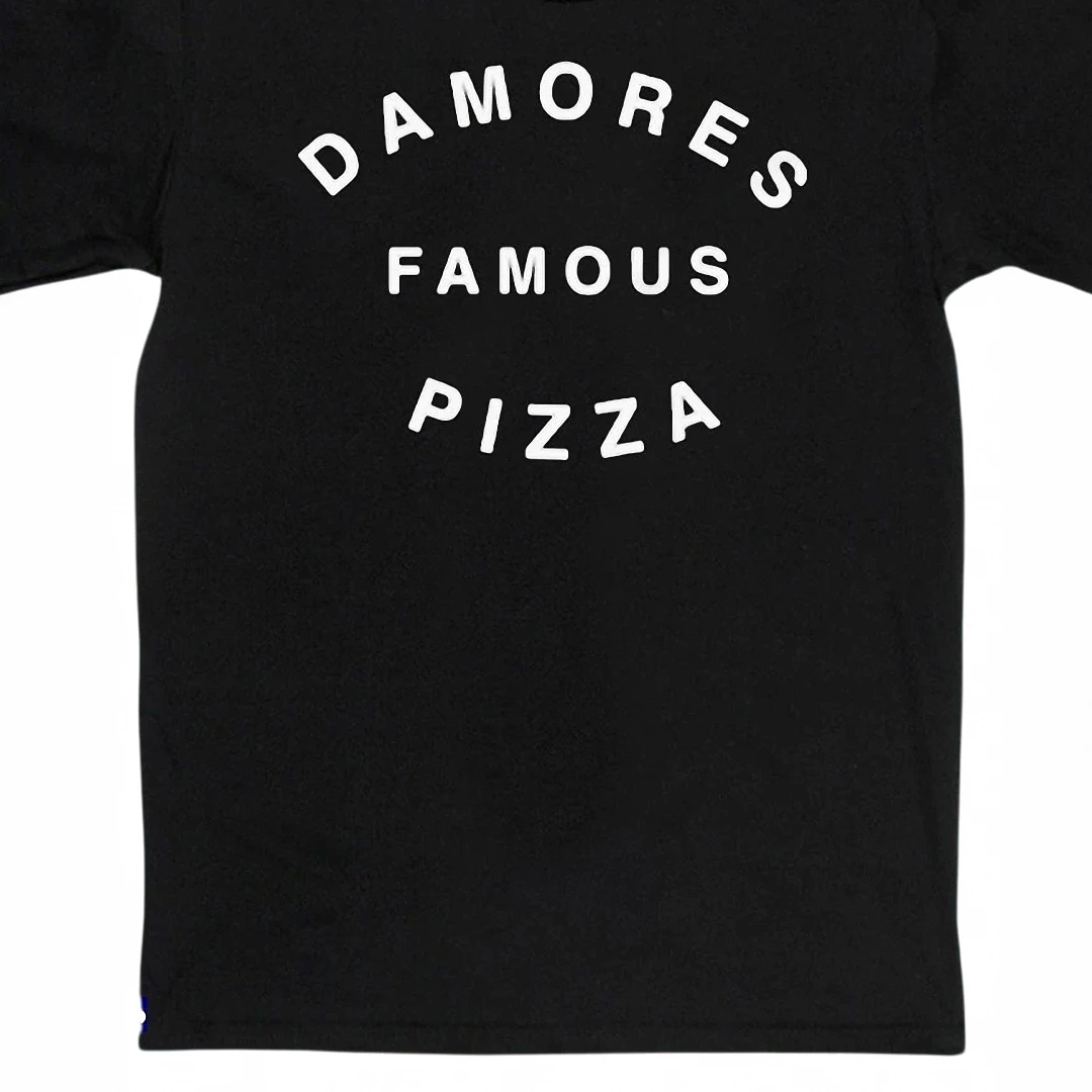 Damores Famous Pizza Tee, Retro Local Pizzeria Graphic T-Shirt for Food Lovers