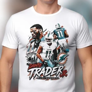 Dante Trader Jr. #11 Miami Dolphins Graphic Tee, Football Player Game Day Fan Shirt Gift