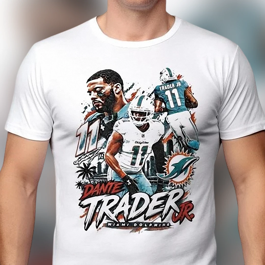 Dante Trader Jr. #11 Miami Dolphins Graphic Tee, Football Player Game Day Fan Shirt Gift