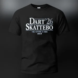 Dart '26 Skattebo The Future Is Now Tee, Jaxson Dart Cam Skattebo Football Fan Graphic T-Shirt available at our Los Angeles warehouse