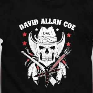 David Allan Coe DAC Outlaw Country Tee Skull Western Graphic Shirt for Fans