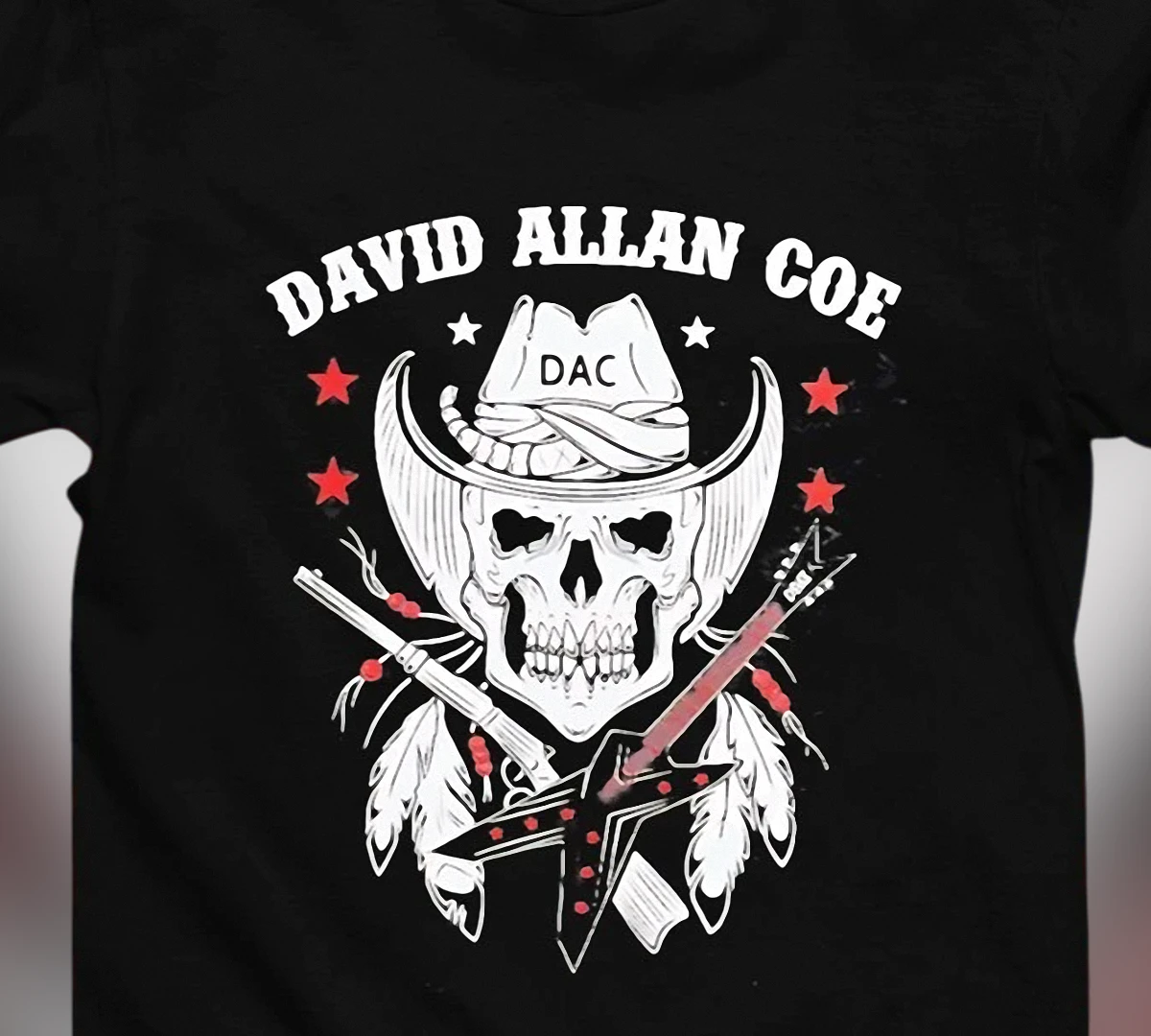 David Allan Coe DAC Outlaw Country Tee Skull Western Graphic Shirt for Fans
