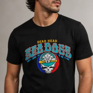 Dead Head Sea Dogs Tee Portland Grateful Baseball Night Graphic T-Shirt available at our Los Angeles warehouse