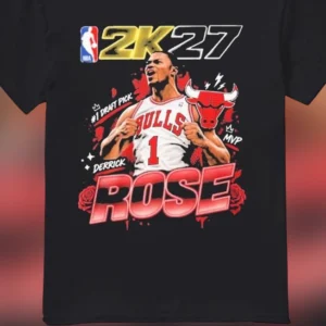 Derrick Rose 2K27 MVP Vintage Graphic Tee, Chicago Bulls Basketball Legend Retro Shirt for Fans