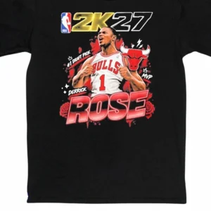 Derrick Rose Tribute Graphic Tee, Chicago Bulls MVP #1 Draft Pick Vintage Basketball Fan Shirt