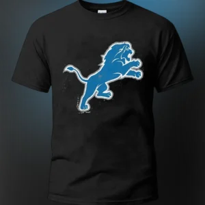 Detroit Lions Logo T-Shirt Distressed Vintage Football Graphic Tee for Fans available at our Los Angeles warehouse