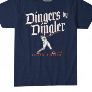 Dingers by Dingler Tee Dillon Dingler Baseball Graphic Shirt for Fans available at our Los Angeles warehouse