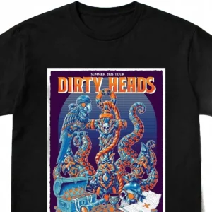 Dirty Heads Summer 2026 Tour Tee, Retro Concert Poster Band Shirt, Nautical Pirate Graphic Music Merch