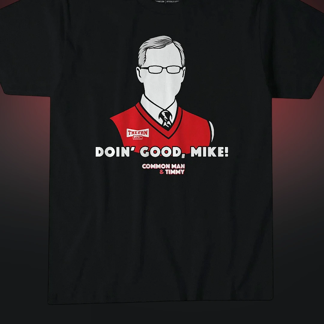 Doin' Good Mike Common Man Timmy Tee Sports Radio Graphic Shirt available at our Los Angeles warehouse