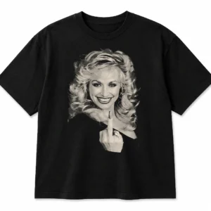 Dolly Parton Graphic Tee, Funny Country Music Middle Finger Vintage Style T-Shirt Gift for Fans available at our Los Angeles warehouse