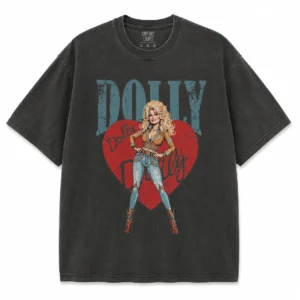 Dolly Parton Tee Vintage Country Music Legend Western Heart Graphic T-Shirt available at our Los Angeles warehouse