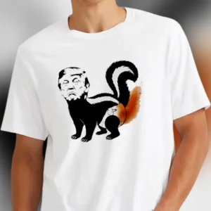 Donald Trump Skunk Satire Tee Funny Anti Trump Political Humor Graphic Shirt