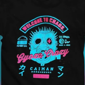 Dorohedoro Caiman Welcome to Chaos Gyoza Graphic Tee, Japanese Anime Manga Streetwear T-Shirt Gift for Fans