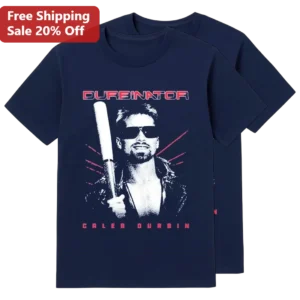 Durbinator Tee Retro 80s Action Movie Baseball Parody Shirt Gift for Men Women Baseball Fans available at our Los Angeles warehouse