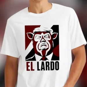 El Lardo Donald Trump Luchador Mask Graphic Tee Funny Political Satire Shirt for Men and Women