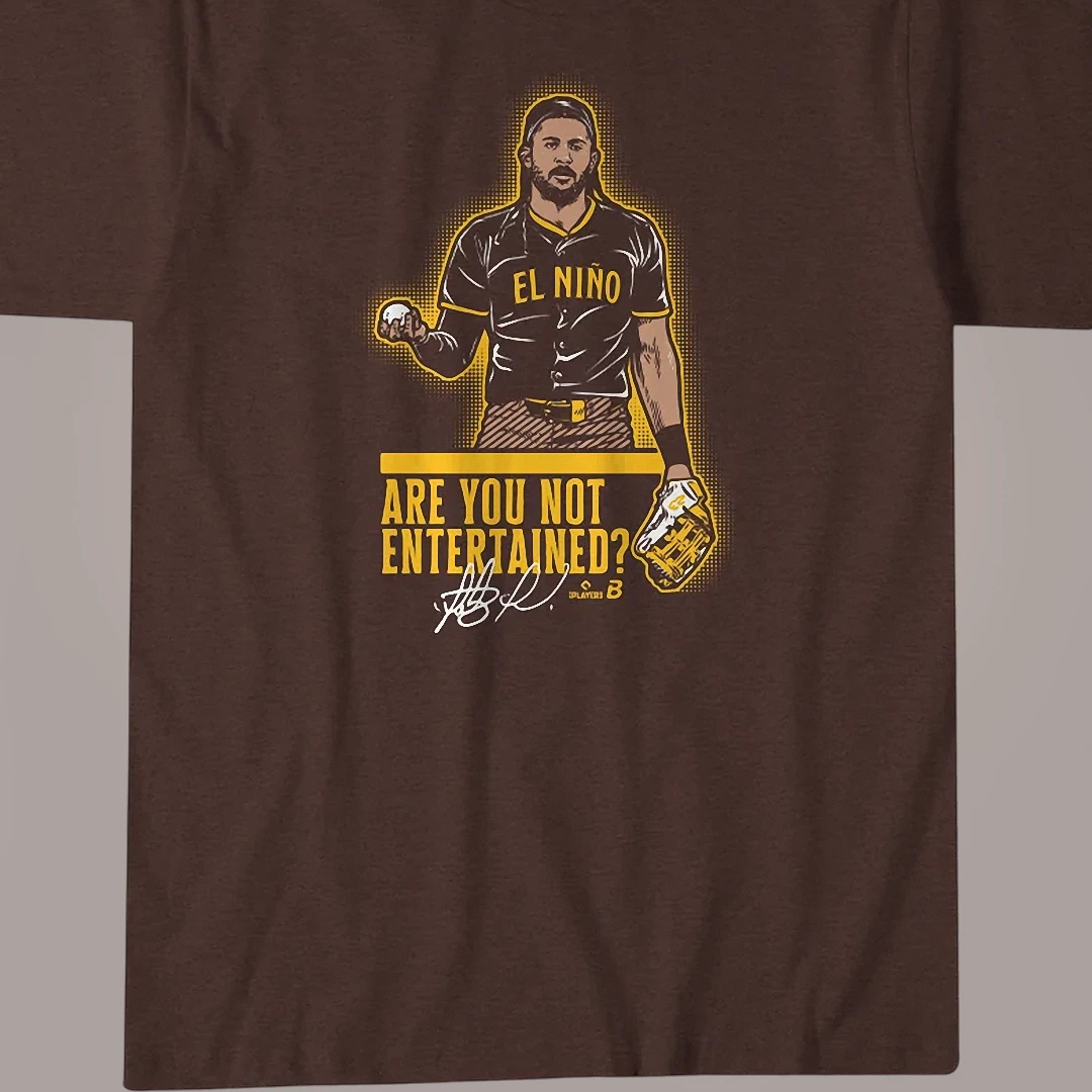 el-nino-fernando-tatis-jr-are-you-not-entertained-tee-padres-baseball-fan-graphi.webp El Niño Fernando Tatis Jr Are You Not Entertained Tee, Padres Baseball Fan Graphic Shirt
