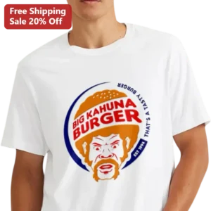 Big Kahuna Burger That's A Tasty Burger Est 1994 Tee, Pulp Fiction Jules Winnfield Retro Movie Quote available at our Los Angeles warehouse